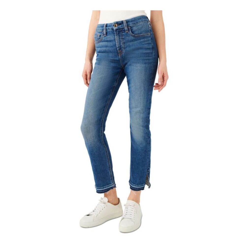 Jen 7 By 7 For All Mankind Womens Blue Denim Straight leg Jeans 18
